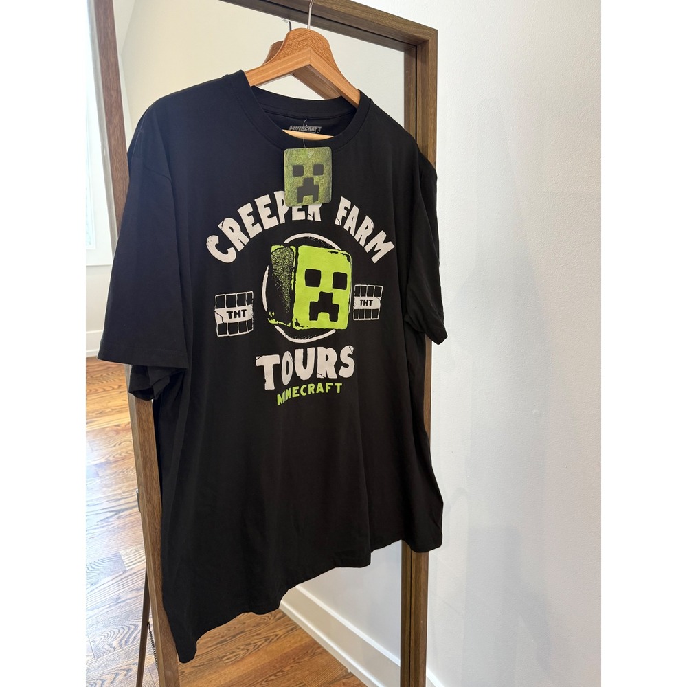 Minecraft Movie Creeper Farm Tours Black T Shirt XXL 2025 Mojang Studios